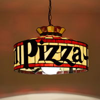 Vitrail Pizza Soudé À La Main Processus Lustre Art décoration Tiffany Style Hut Lustre restaurant Suspension Lampe