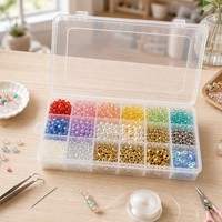Boîte de rangement transparente en PP à 18 compartiments avec séparateurs amovibles 23,2*11,8*4,2 cm, étui organisateur de perles pour loisirs créatifs, bijoux et quincaillerie