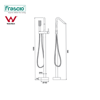 Frascio Mitigeur de douche sur pied Mitigeur de baignoire de salle de bain pour robinet d'eau de laboratoire Ensemble de douche de salle de bain en laiton haut de gamme
