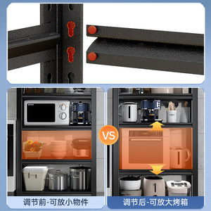 ชั้นวางของในครัวแบบหลายชั้น วัสดุโลหะ สำหรับวางไมโครเวฟและใช้บนเคาน์เตอร์ครัว - Product Image 4