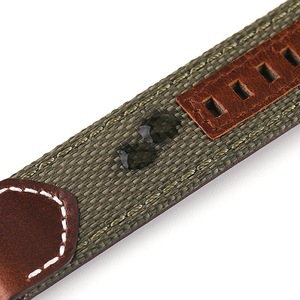 Bracelet de montre en nylon et cuir véritable de luxe, accessoires faits à la main pour montres pour hommes de 20 mm, 22 mm, 24 mm avec boucle à ardillon - Product Image 5