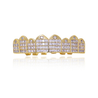 Blue New design Rapper rock jewelry – fournisseur de bijoux en diamant glacé CZ Baguette dents grillz pour bijoux de fête d'halloween