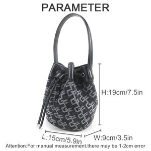 Mini Bucket Bag Women Drawstring Handbag Fashion <b>Top</b> Handle Bag Small Capacity Custom Logo OEM Supplier - Product Image 5