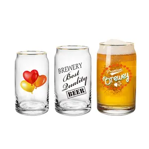 U型啤酒玻璃杯330毫升490毫升580毫升定制Pint Pilsner啤酒饮水杯玻璃杯用于苏打果汁水