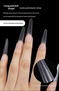 Capsules d'ongles multifonctionnelles express 320 pièces/boîte, forme amande trapézoïdale, à couverture complète en gel, application facile 2 en 1, luxe - Product Image 3