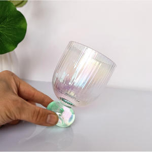 Винные бокалы в нордическом стиле, радужные ребристые бокалы без ножек, 300 мл, 10 унций, бокал для шампанского - Product Image 6
