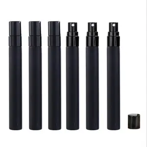 10ml Refillable Travel Black Glass Liquid Fragrance Sample Perfume Atomizer Fine Mist Spray Bottle