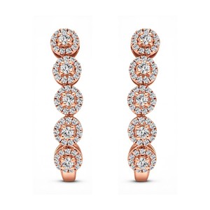 Pendientes de Aro con Diamantes Cultivados en Laboratorio de Corte Redondo de 1.02 Ct, Color VVS VS EF, Disponibles en Plata de Ley 925, Oro de 10KT, 14KT y 18KT - Product Image 2