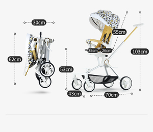 BEBELUX Xe Đẩy Chạy Bộ 4 Bánh Xe Nhỏ Gọn Trọng Lượng Nhẹ Gấp Xe Đẩy Em Bé Điều Chỉnh Tựa Lưng Ghế Reversible Trẻ Mới Biết Đi Trẻ Sơ Sinh - Product Image 6