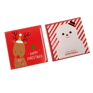 New Style Custom Merry Christmas Festive Cartoon Animal Snowman Mini Greeting Card With Envelope