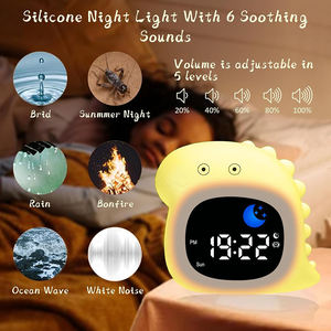 Chambre sommeil formateur veilleuse réveil affichage numérique Snooze enfants intelligent mignon nuage horloge lampe - Product Image 2