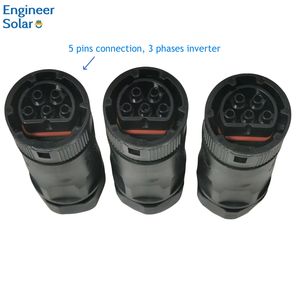 Connecteur étanche Devalan mâle/femelle PC 5 broches triphasé pour système solaire Growatt EG4 Solaredge <span class=keywords><strong>Enphase</strong></span> GoodWe Solis Battery - Product Image 2