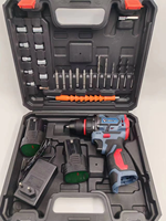 Perceuse électrique sans fil 18V, batterie lithium-ion, vitesse variable, perceuse à percussion, ensemble avec 2 batteries pour usage professionnel