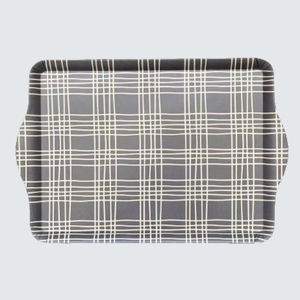 Plateaux <span class=keywords><strong>de</strong></span> service alimentaire modernes aspect tressé <span class=keywords><strong>avec</strong></span> poignées intégrées en mélamine <span class=keywords><strong>de</strong></span> 15 pouces / 17,5 pouces pour organiser les condiments et transporter les boissons - Product Image 1