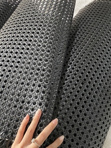 Gran oferta, Material tejido de ratán de caña sintética gris oscuro, rollo de malla de plástico liso ajustable para proyectos de muebles DIY, reutilizable - Product Image 4