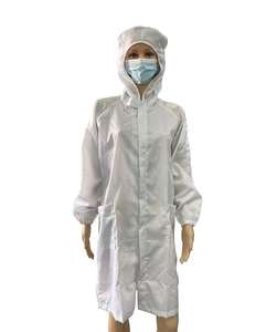 Camice Antistatico ESD Bianco <span class=keywords><strong>con</strong></span> <span class=keywords><strong>Cappuccio</strong></span>, Abbigliamento Antistatico, Camice da Laboratorio ESD, Produzione Cinese ALLESD - Product Image 1