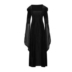 BAIGE Medieval Renacimiento Maxi tren vestido mujeres adultas Halloween diablo pagano <span class=keywords><strong>bruja</strong></span> traje <span class=keywords><strong>de</strong></span> boda vestido con capucha Bata <span class=keywords><strong>para</strong></span> damas - Product Image 3