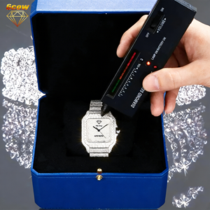 <span class=keywords><strong>Montre</strong></span> mécanique automatique de luxe incrustée de moissanite VVS, en acier inoxydable, style hip-hop, <span class=keywords><strong>montre</strong></span>-bijou, soldes de liquidation. - Product Image 1