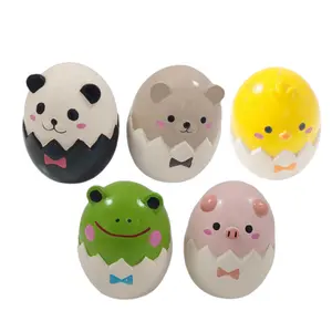 可爱定制5包动物形状鸡蛋吱吱乳胶小狗玩具