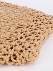 Nuevo Bolso de Playa para Mujer, Tejido a Mano, con Dos Correas y Cierre de Cremallera, de Lona, para Vacaciones, Uso Diario, con Bolsillo de Red de Cuerda de Algodón, Tanjing - Product Image 4