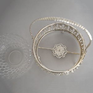 Ciotola di servizio del dado di zucchero di vetro placcato oro <span class=keywords><strong>argento</strong></span> del metallo della decorazione di nuovo disegno per il regalo della festa nuziale - Product Image 5