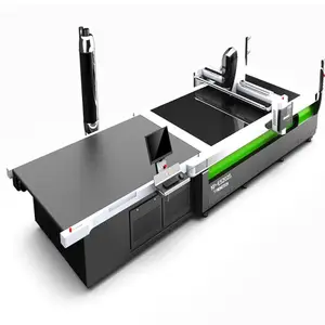 YINENG KP-ES tecido corte máquina automática com alta velocidade servo drive sistema para pu e têxteis-lar