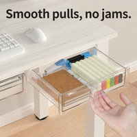 Tiroir de Rangement Suspendu Sous Bureau, Organisateur de Rangement Fixable pour Accessoires de Bureau