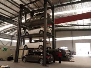 Sistem Lift Parkir Mobil Vertikal Mekanis Hidrolik Empat Tingkat Empat Tiang Quad, Peralatan Garasi, Tempat Parkir Mobil, Parkir Otomatis - Product Image 2