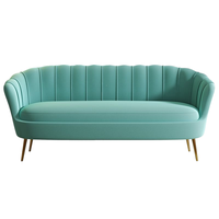 Fauteuil d'appoint moderne en velours tufté de style nordique avec accoudoirs rembourrés et pieds en métal pour salon, chambre et bureau
