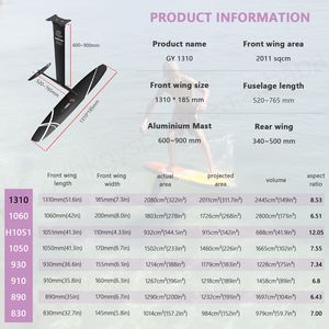 Débutant Feuille GY1310 Hydroptère Fibre De Carbone PVC Grand 2100sqcm Waterplay Surf Motorisé E Foil Surfboard Hydroptère Ensemble Sac - Product Image 4