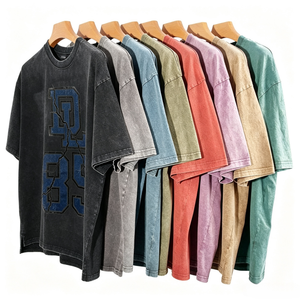 Camisetas Personalizadas para Hombre, Estilo Hip Hop, Lavado Ácido, 100% Algodón, con Logotipo Personalizado, Estilo Vintage, Impresión DTG - Product Image 1