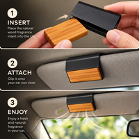 Purificateur d'air personnalisable OEM pour voitures, fixation en métal pour pare-soleil, fraise, longue durée, antirouille, support de ventilation en bois et diatomite