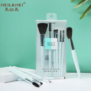MeilaMei – ensemble de pinceaux de maquillage, 6 pièces, poils en Nylon, manche en plastique, outils cosmétiques pour application sur le visage et les yeux - Product Image 4