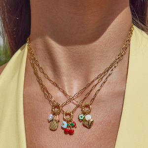 สร้อยคอจี้รูปผลไม้ สแตนเลส โซ่ทอง จี้ห้อยคอ ของขวัญสำหรับผู้หญิง เครื่องประดับแฟชั่น - Product Image 2