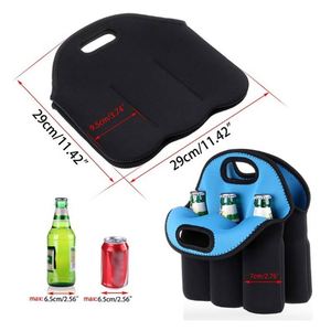 Custom Logo Printed 6 Pack Beer Bottle Holder Sleeve Wine Can Carrier Tote Insulated Neoprene Cooler Bag Beer Bottle Holder - Product Image 3