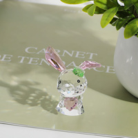 Figurine de lapin en cristal poli écologique et mignonne, style européen, avec impression typographique et gaufrage, cadeau souvenir