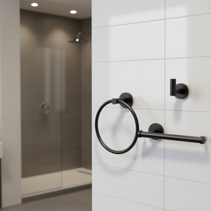 Ensemble de quincaillerie de salle de bain DB en acier inoxydable finition chromée, design minimaliste mural pour usage domestique - Product Image 2