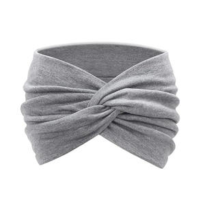 Bandeau de sport bohème décontracté à imprimé, large bandeau élastique uni à nœud croisé, bandeaux pour cheveux pour femmes, 18 cm - Product Image 6
