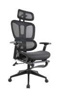Chaise de bureau de direction réglable à dossier haut, élégante et moderne, en maille, avec base pivotante en acier inoxydable, ergonomique, pour chambre à coucher