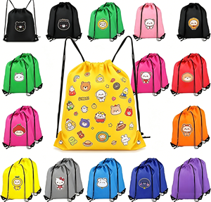 Low MOQ Custom Logo Color Personalized Foldable <b>Waterproof</b> <b>Drawstring</b> Cinch <b>Bag</b> Bulk 210d 420d Nylon - Product Image 1