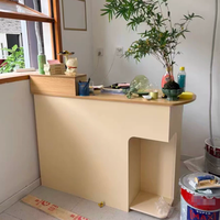 Comptoir de Caisse Simple et Moderne pour Magasin de Vêtements, Bureau d'Accueil en MDF pour Salon de Beauté