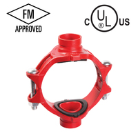 Raccords de tuyauterie en fonte ductile approuvés FM : Couplage rigide rainuré, Coude à 90 degrés 2-12, Té égal, Té mécanique, Réducteur rainuré