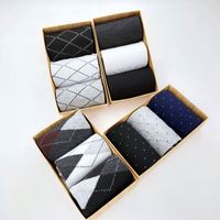 Lot de 3 paires de chaussettes habillées pour homme 100 % laine, noires, à rayures, avec fonction antibactérienne, logo tissé sur le dessus et le corps.