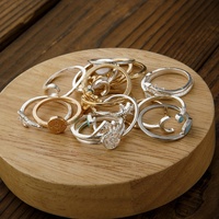 Femme flèche soleil étoile de mer boussole lune oeil vague bijoux Vintage plaqué or alliage échantillon bagues de fiançailles conception