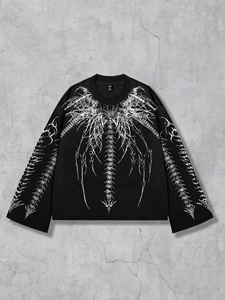 <span class=keywords><strong>2025</strong></span> Tùy Chỉnh Mới Đến Dài Tay Áo Tùy Chỉnh Halloween Giáng Sinh Sọ In Kỹ Thuật Số Drop Shoulder Nam Crew Cổ Áo - Product Image 2