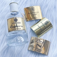 Vente chaude Étiquette autocollante en métal aluminium de haute qualité personnalisée avec logo privé Étanche pour flacons de parfum et pots de bougies