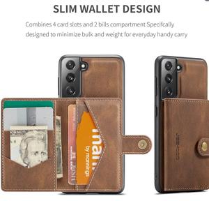 เคสโทรศัพท์หนัง PU สีน้ำตาลมีที่ใส่บัตรแบบแม่เหล็กกันกระแทกสำหรับ Samsung Galaxy S25 S24 S23พิเศษ - Product Image 4