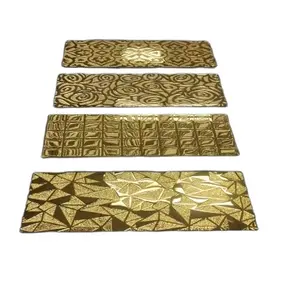 Ubin dinding mosaik logam Pilihan emas, berkilau persegi 1 "dengan titik keramik ubin kamar mandi warna emas Mozaik