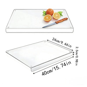 <span class=keywords><strong>Planche</strong></span> à découper en acrylique avec rebord <span class=keywords><strong>de</strong></span> comptoir, <span class=keywords><strong>planche</strong></span> à découper transparente pour comptoir, antidérapante, <span class=keywords><strong>60</strong></span> % plus épaisse, parfaite pour les essentiels <span class=keywords><strong>de</strong></span> la cuisine - Product Image 2