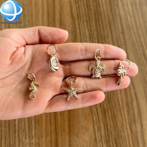 Precio al por mayor colgante de Metal a prueba de óxido Hardware Shell Conch tortuga estrella de mar <span class=keywords><strong>Bikini</strong></span> encantos hebilla para accesorios de baño - Product Image 5